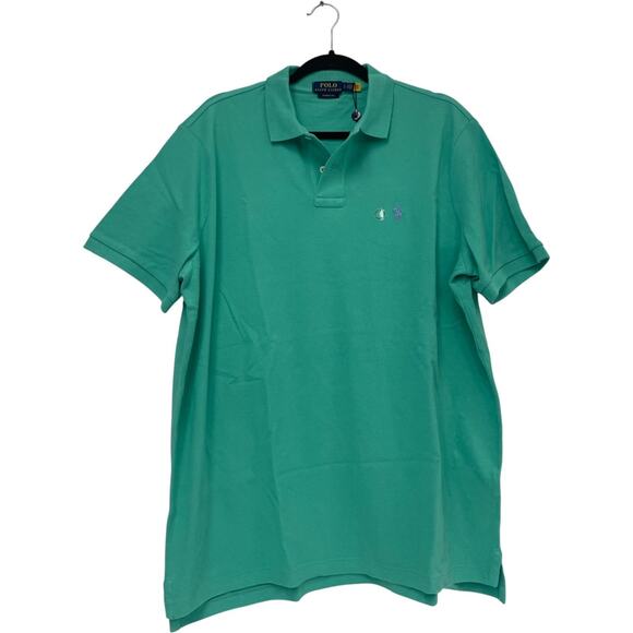 Polo Ralph Lauren Men's Sz L Green Classic Fit Mesh Short Sleeve Polo Shirt NWT - Picture 1 of 16